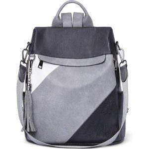 Women Black PU Leather Anti Theft Shoulder Bags with Tassel